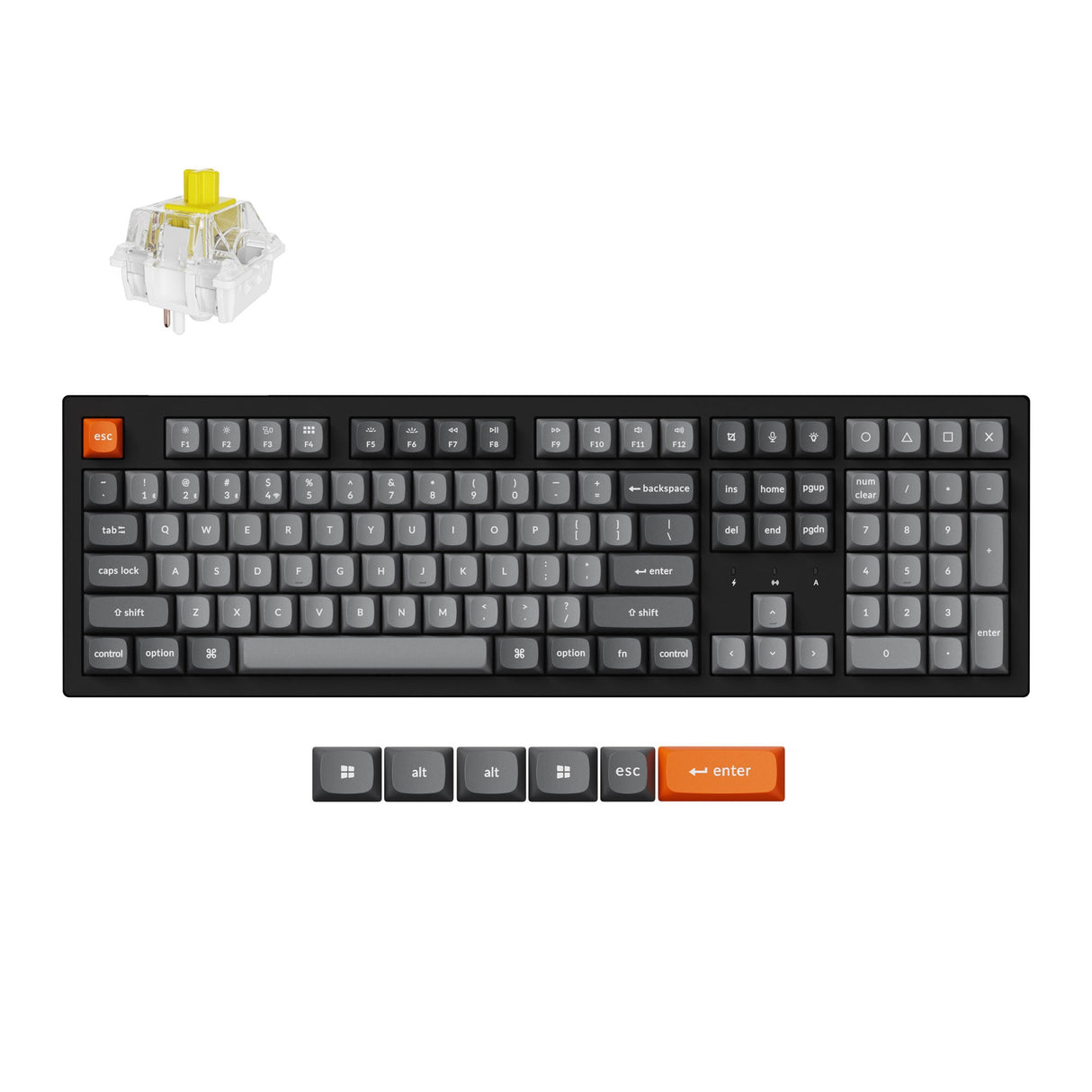 Keychron K10 Max QMK Wireless Custom Mechanical Keyboard RGB Backlight 100% Layout Fully Assembled for Mac Windows Linux Hot Swappable Keychron Super Banana