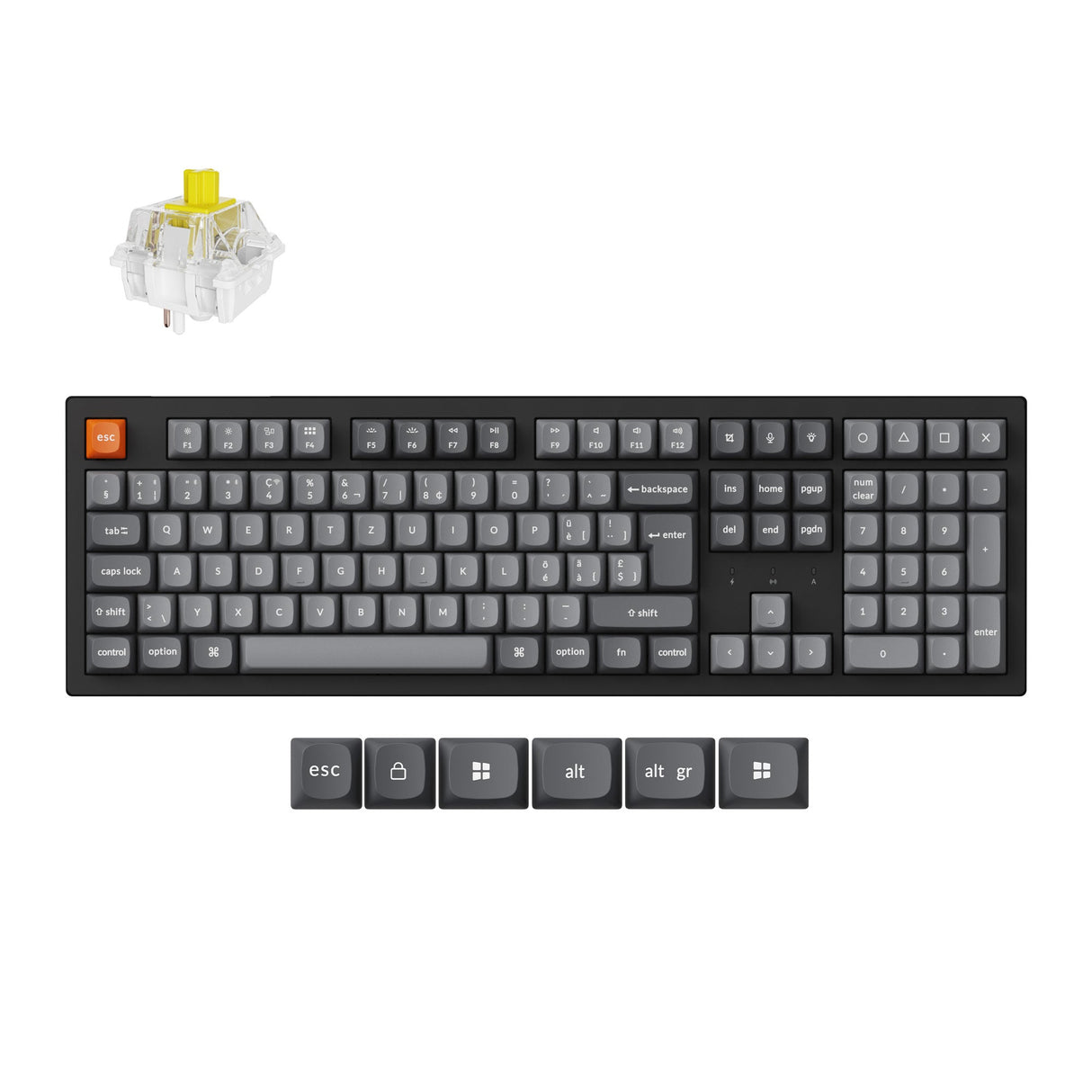 Keychron K10 Max QMK Wireless Custom Mechanical Keyboard RGB Backlight 100percent Layout Fully Assembled Hot Swappable Keychron Super Banana ISO Swiss Layout