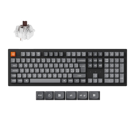 Keychron K10 Max QMK Wireless Custom Mechanical Keyboard RGB Backlight 100percent Layout Fully Assembled Hot Swappable Keychron Super Brown ISO Swiss Layout