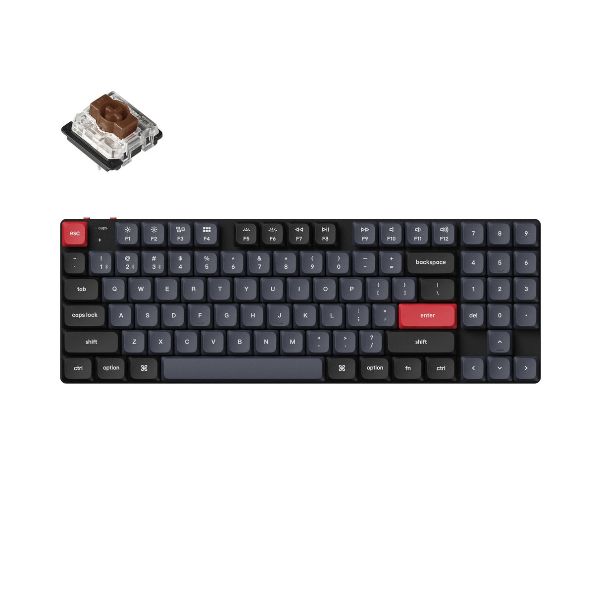 Keychron K13 Pro QMK/VIA ultra-slim custom mechanical keyboard 80 percent tenkeyless layout for Mac Windows Linux hot-swappable low-profile Gateron brown