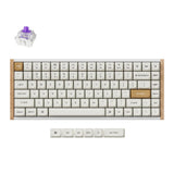 Keychron K2 HE 75 Percent Layout Wireless Magnetic Switch Custom Keyboard Special Edition Wooden White RGB Backlight Double-Shot PBT Keycaps