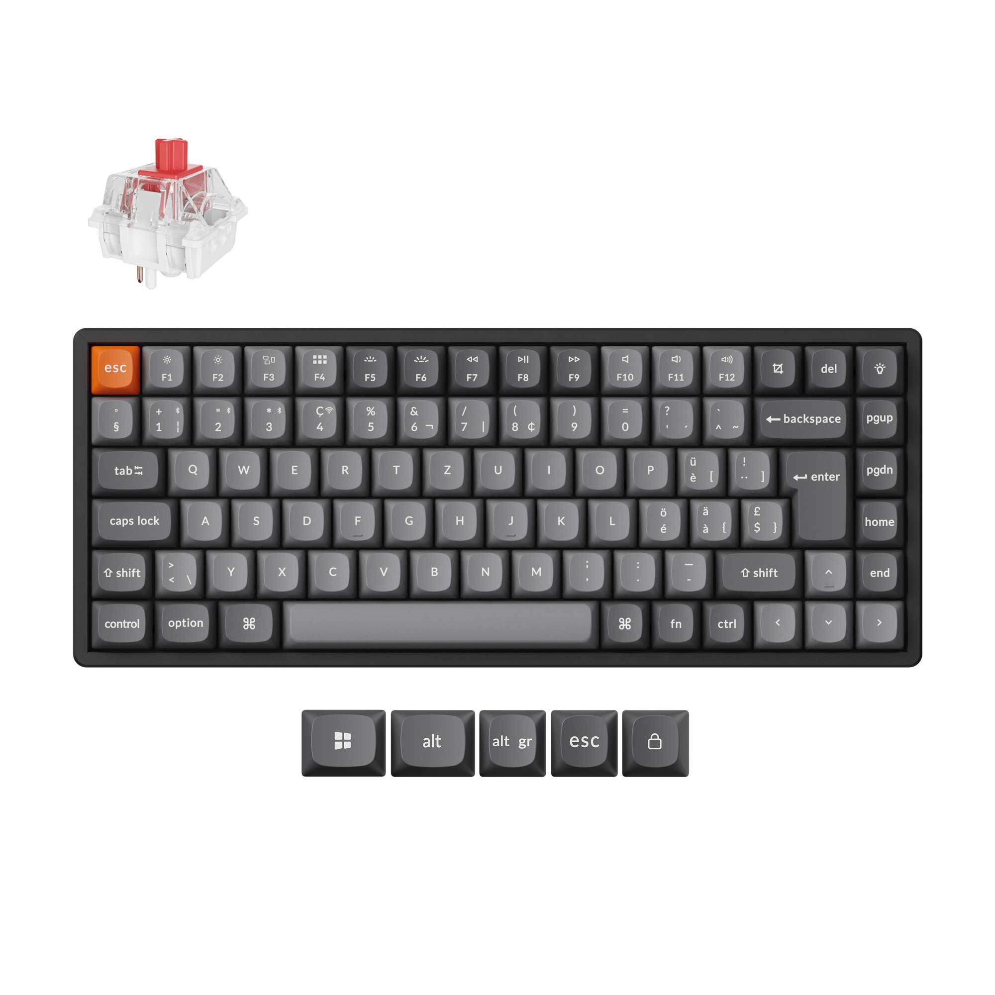 Keychron K2 Max (Silent K Pro静音/USレイアウト) Keychron K2 Max QMK Wireless Mechanical Keyboard ISO Layout