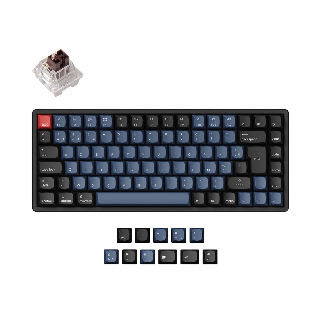 Keychron K2 Pro QMK VIA custom mechanical keyboard 75 percent layout Mac Windows Linux hot-swappable Keychron K Pro switch brown ISO French layout