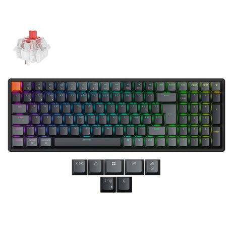 Keychron K4 QMK Wireless Mechanical Keyboard ISO-Swiss Aluminum Red Switch