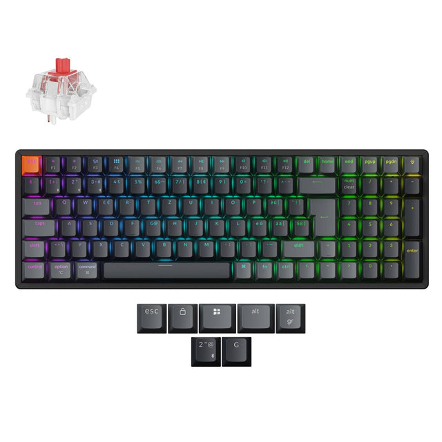 Keychron K4 QMK Wireless Mechanical Keyboard ISO-Swiss Aluminum Red Switch