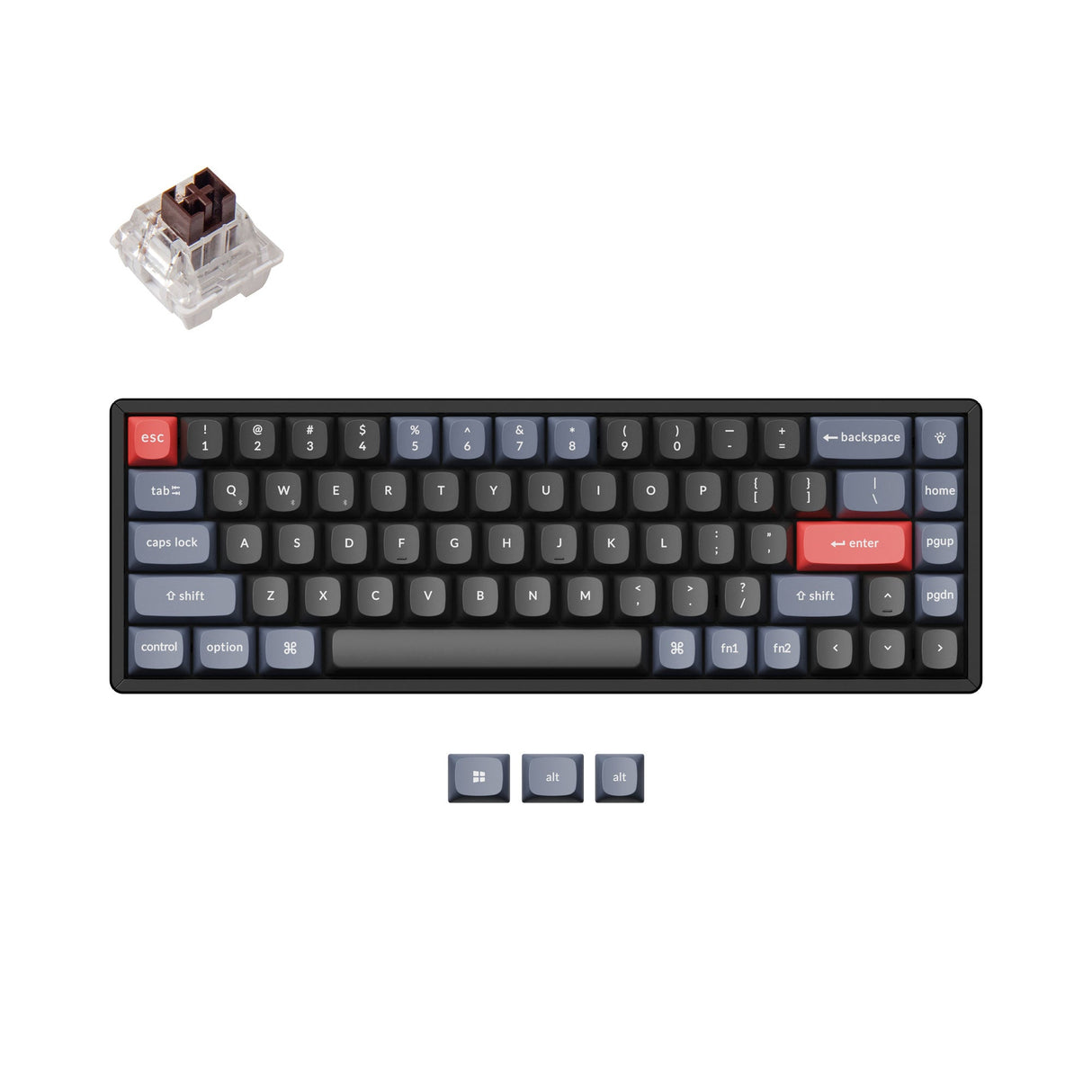 Keychron K6 Pro QMK/VIA Wireless Custom Mechanical Keyboard with 65% layout aluminum frame B for Mac Windows Linux with Keychron K Pro mechanical switch brown