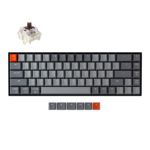 Keychron K6 compact 65 percent wireless mechanical keyboard for Mac Windows iOS RGB backlight Keychron Super brown switch