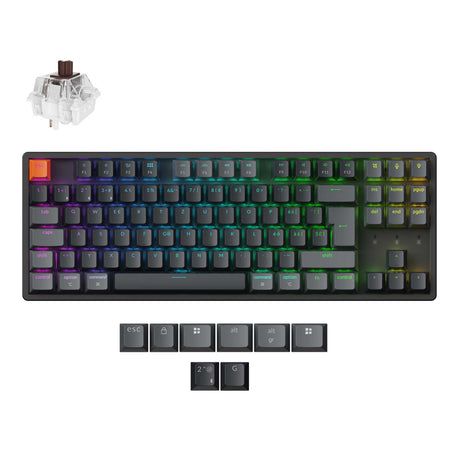 Keychron K8 QMK Wireless Mechanical Keyboard Version 2 Keychron Super Brown Switch Swiss Layout