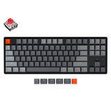 Keychron K8 tenkeyless wireless mechanical keyboard for Mac Windows iOS RGB white backlight aluminum frame with Hot-swappable Keychron Optical switch red