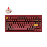 Keychron Q1 QMK VIA custom mechanical keyboard 75 percent layout full aluminum knob version Mac Windows RGB backlight hot swappable Special Edition Red Gateron G Pro red switch