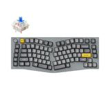 Keychron Q10 QMK/VIA custom mechanical keyboard 75% layout Alice layout knob version full aluminum grey frame for Mac Windows Linux Gateron G Pro switch blue