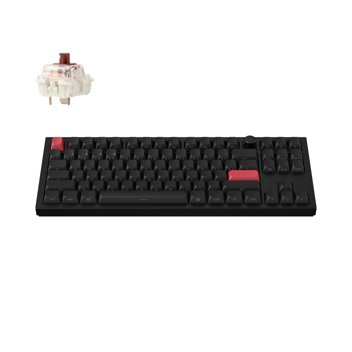 Keychron Q3 Max QMK VIA Wireless Custom Mechanical Keyboard 80% Layout Aluminum Black Side-Printed PBT Keycaps for Mac Windows Linux Gateron Jupiter Brown