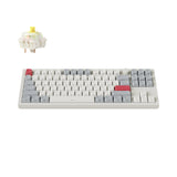 Keychron Q3 Max QMK VIA Wireless Custom Mechanical Keyboard 80% Layout Aluminum White Side-Printed PBT Keycaps for Mac Windows Linux Gateron Jupiter Banana