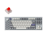 Keychron Q3 Pro QMK/VIA wireless custom mechanical keyboard tenkeyless layout full aluminum special edition grey frame for Mac Windows Linux RGB hot-swappable K Pro switch red