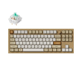 Keychron Q3 QMK VIA custom mechanical keyboard tenkeyless layout full aluminum knob version chanpagne gold frame knob version for Mac windows hot swappable Keychron K Pro mint switch