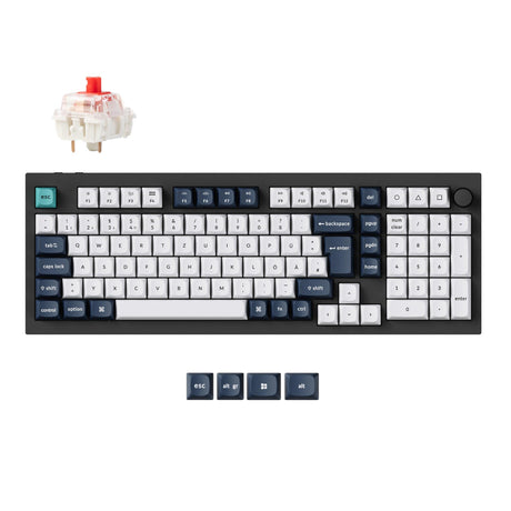 Keychron Q5 Max QMK/VIA wireless custom mechanical keyboard 96 percent layout full aluminum black for Mac Windows Linux Gateron Jupiter red ISO German layout