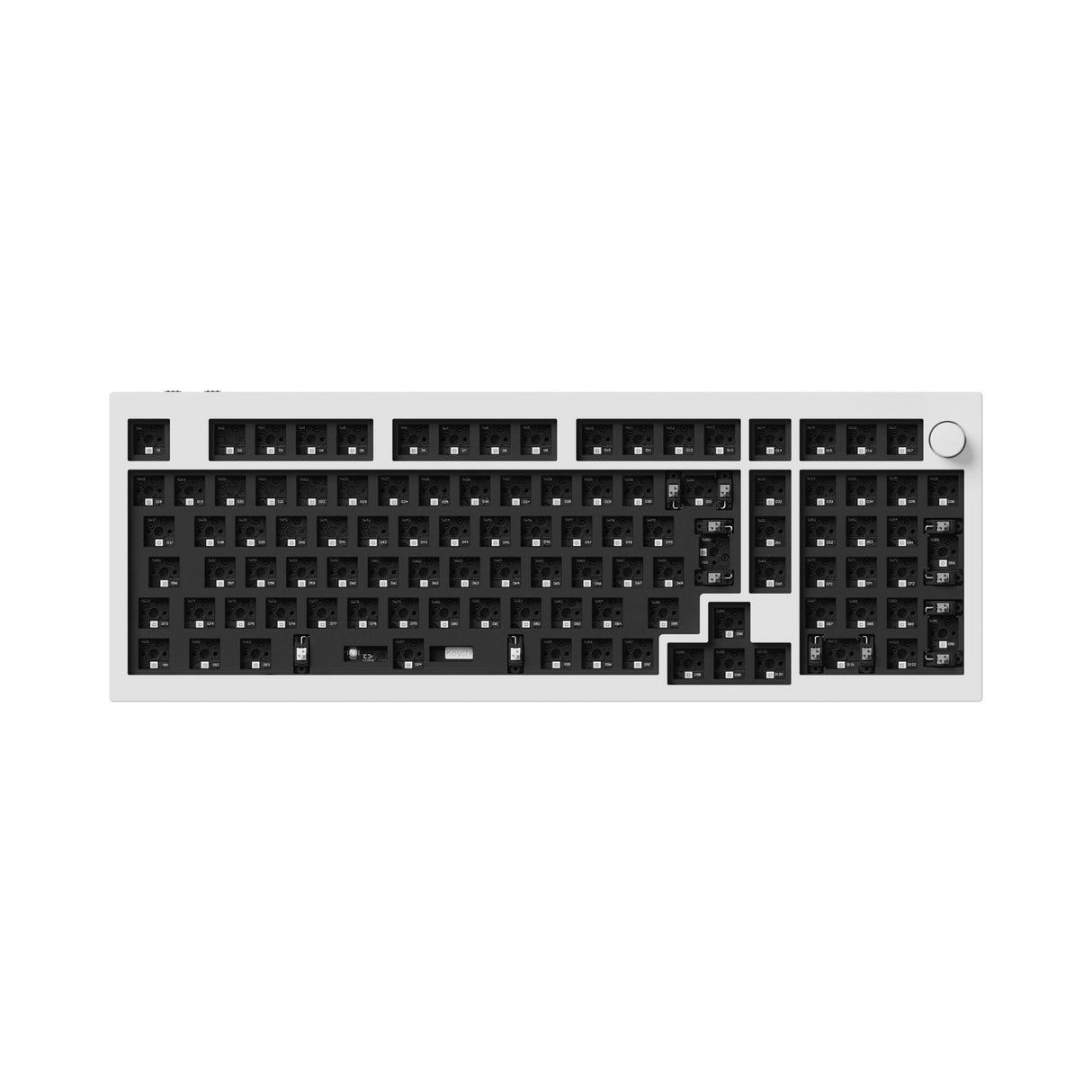 Keychron Q5 Pro QMK/VIA wireless custom mechanical keyboard 96 percent layout full aluminum white frame for Mac WIndows Linux with RGB backlight and hot-swappable barebone ISO