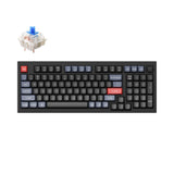 Keychron Q5 QMK VIA custom mechanical keyboard 1800 compact 96 percent layout full aluminum black frame B knob for Mac Windows RGB backlight with hot swappable Gateron G Pro switch blue