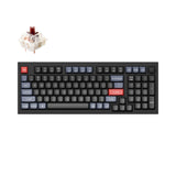 Keychron Q5 QMK VIA custom mechanical keyboard 1800 compact 96 percent layout full aluminum black frame B knob for Mac Windows RGB backlight with hot swappable Gateron G Pro switch brown