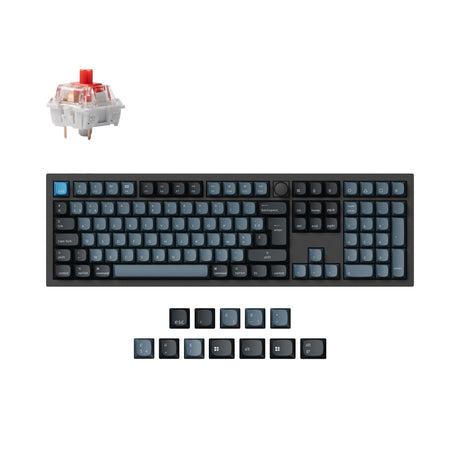 Keychron Q6 Pro QMK/VIA wireless custom mechanical keyboard full-size layout aluminum black for Mac Windows Linux RGB hot-swappable K Pro switch red ISO French layout