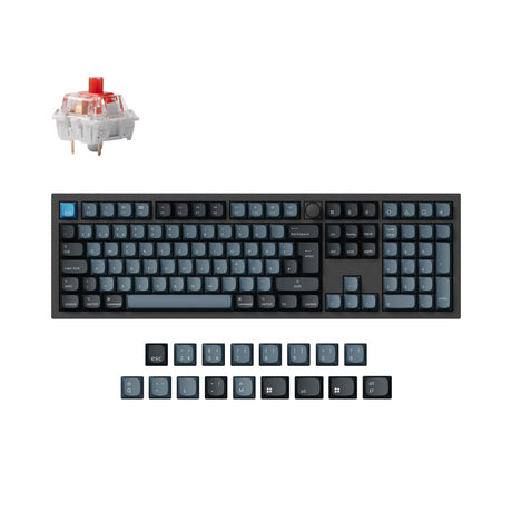 Keychron Q6 Pro QMK/VIA wireless custom mechanical keyboard full-size layout aluminum black for Mac Windows Linux RGB hot-swappable K Pro switch red ISO German layout