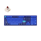 Keychron Q6 QMK VIA custom mechanical keyboard full size 100 percent layout full aluminum blue frame knob for Mac Windows RGB backlight with hot swappable Gateron G Pro switch brown