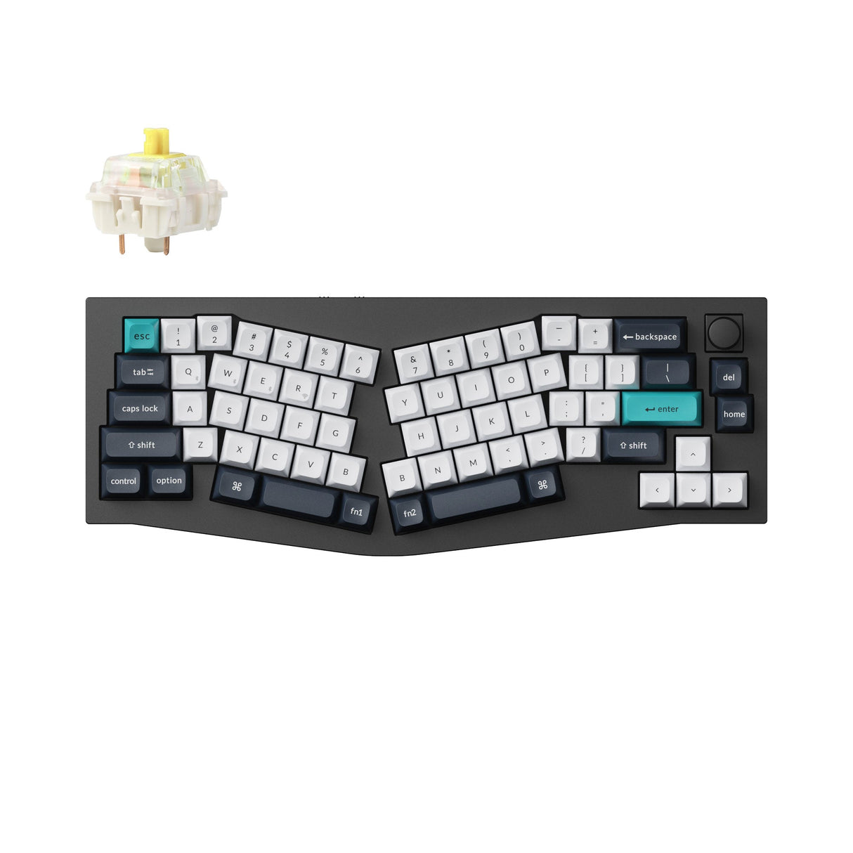 Keychron Q8 Max QMK/VIA Wireless Custom Mechanical Keyboard 65 Percent Alice Layout Aluminum Black Fully Assembled Knob for Mac Windows Linux Gateron Jupiter Banana