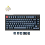 Keychron V1 Max QMK/VIA Wireless Custom Mechanical Keyboard 75% Layout Fully Assembled Knob for Mac Windows Linux Gateron Jupiter Banana ISO German layout