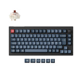 Keychron V1 Max QMK/VIA Wireless Custom Mechanical Keyboard 75% Layout Fully Assembled Knob for Mac Windows Linux Gateron Jupiter Brown ISO Nordic layout