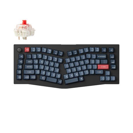 Keychron V10 Max QMK Wireless Custom Mechanical Keyboard 75 Percent Alice Layout Fully Assembled Knob for Mac Windows Linux Gateron Jupiter Red