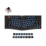 Keychron V10 QMK VIA custom mechanical keyboard Alice layout frosted black for Mac Window Linux fully assembled knob black DE ISO layout Keychron K pro switch brown