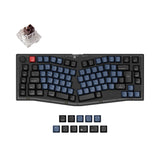 Keychron V10 QMK VIA custom mechanical keyboard Alice layout frosted black for Mac Window Linux fully assembled knob black UK ISO layout Keychron K pro switch brown