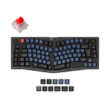 Keychron V10 QMK VIA custom mechanical keyboard Alice layout frosted black for Mac Window Linux fully assembled knob black UK ISO layout Keychron K pro switch red