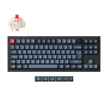 Keychron V3 Max QMK Wireless Custom Mechanical Keyboard TKL German ISO Layout Fully Assembled Knob for Mac Windows Linux Gateron Jupiter Red