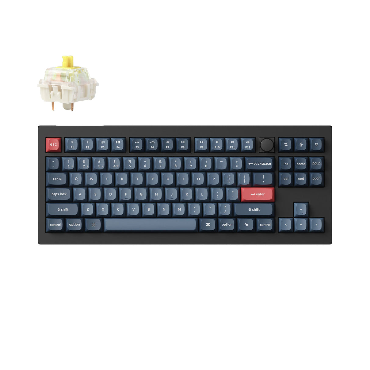 Keychron V3 Max QMK Wireless Custom Mechanical Keyboard 80% Layout Fully Assembled Knob for Mac Windows Linux Gateron Jupiter Banana