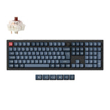 Keychron V6 Max QMK Wireless Custom Mechanical Keyboard full-size Layout Fully Assembled Knob for Mac Windows Linux Gateron Jupiter Brown ISO Nordic layout