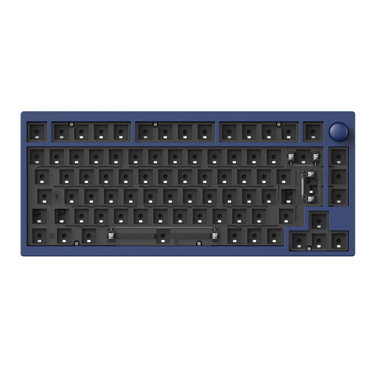 Lemokey P1 Pro QMK/VIA Wireless Custom Gaming Keyboard 75 Percent Layout Aluminum Navy Blue ISO Barebone for Windows Mac Linux