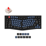 Q10-M1-UK Keychron Q10 QMK VIA custom mechanical keyboard Alice layout full aluminum frame for Mac Window Linux fully assembled knob black UK ISO layout Gateron G pro switch red