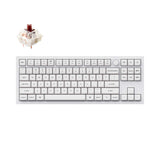 Keychron Q3 QMK VIA custom mechanical keyboard tenkeyless 80 percent layout full aluminum white frame knob for Mac Windows iOS RGB backlight with hot swappable Gateron G Pro switch brown