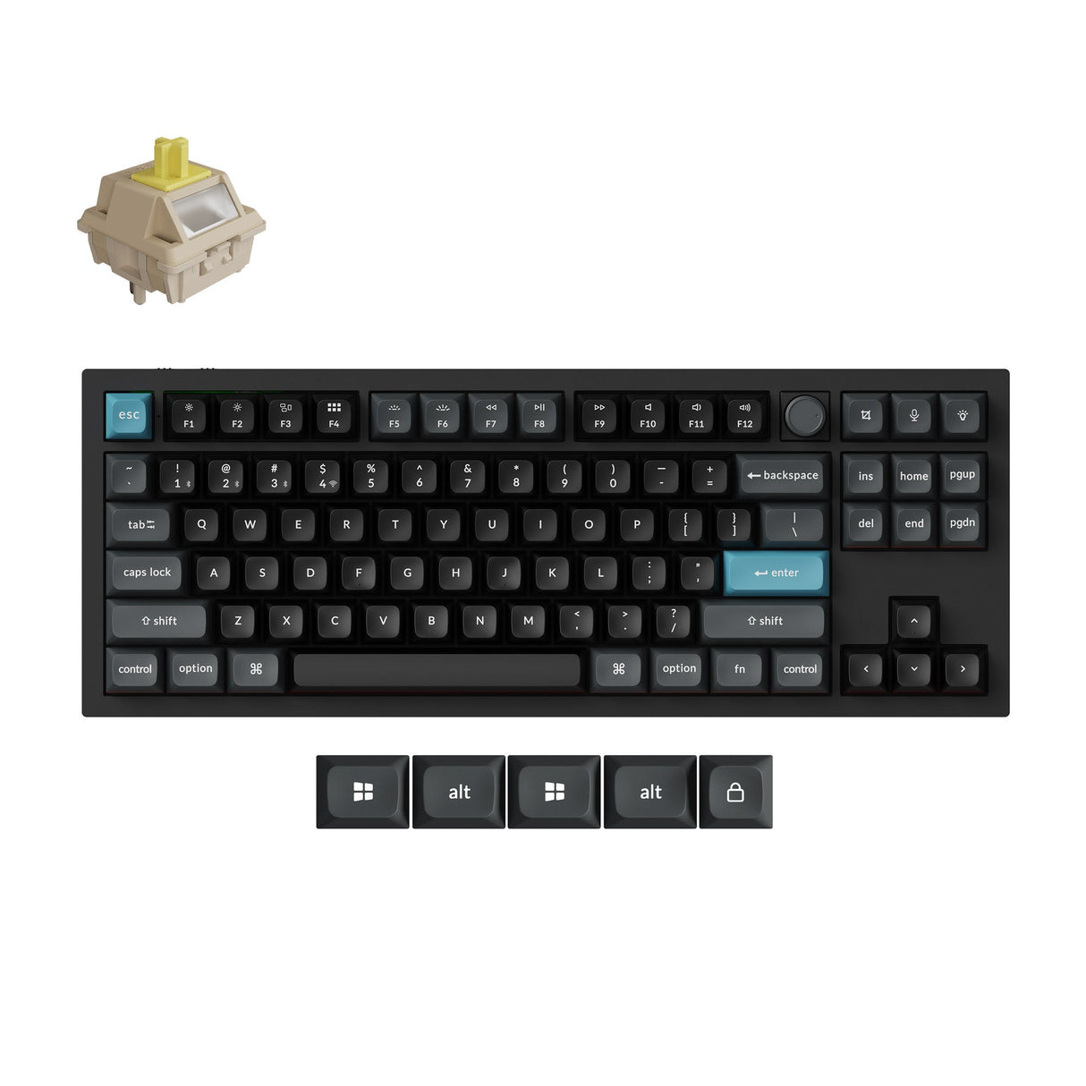 Q3 Ultra 8K Wireless Hot-swappable RGB Backlight Banana Switch - Black