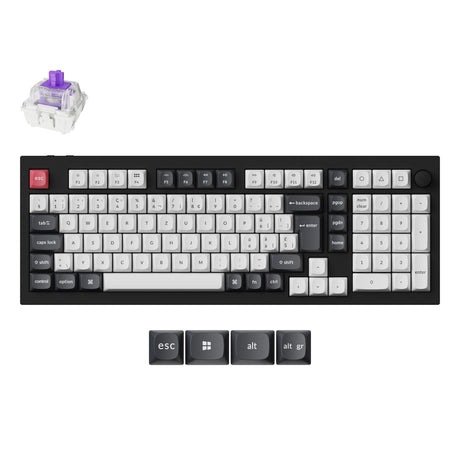Keychron Q5 HE QMK Wireless Custom Magnetic Switch Keyboard 96% Layout Fully Assembled for Mac Windows Linux Gateron Nebula Switch ISO Swiss Layout