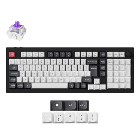 Keychron Q5 HE QMK Wireless Custom Magnetic Switch Keyboard 96% Layout Fully Assembled for Mac Windows Linux Gateron Nebula Switch ISO UK Layout