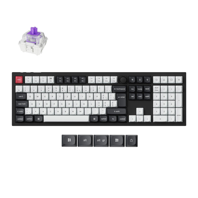Keychron Q6 HE QMK Wireless Custom Magnetic Switch Keyboard 100% Layout Fully Assembled for Mac Windows Linux Gateron Nebula Switch ISO Swiss Layout