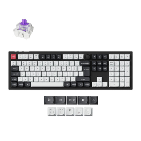 Keychron Q6 HE QMK Wireless Custom Magnetic Switch Keyboard 100% Layout Fully Assembled for Mac Windows Linux Gateron Nebula Switch ISO UK Layout