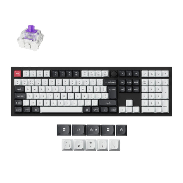 Keychron Q6 HE QMK Wireless Custom Magnetic Switch Keyboard 100% Layout Fully Assembled for Mac Windows Linux Gateron Nebula Switch ISO UK Layout