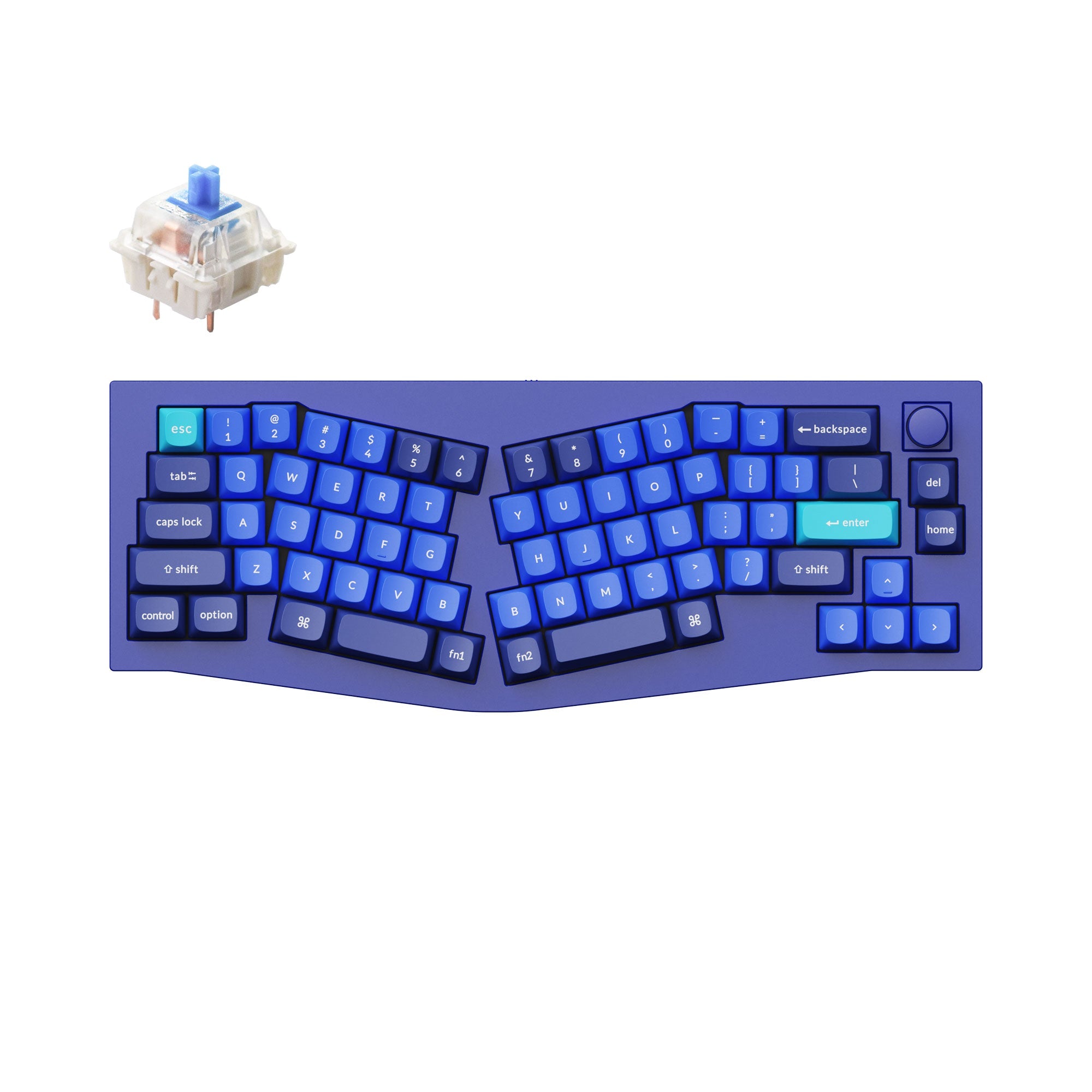 Keychron Q8(アリスレイアウト)　シェルホワイト 左右分割なAliceレイアウトのキーボード「Keychron Q8」の真っ白