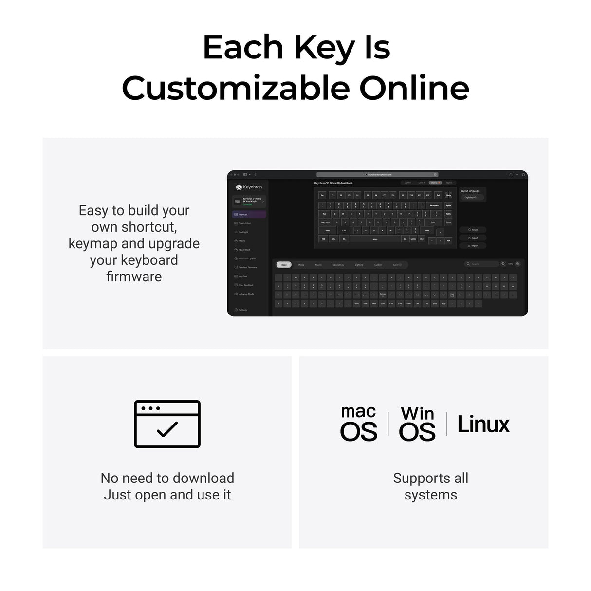 Keychron V1 Ultra 8K Wireless Custom Mechanical Keyboard
