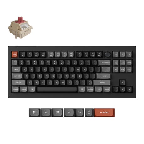 Keychron V3 Ultra 8K Wireless Hot-swappable RGB Backlight Red Switch - Black