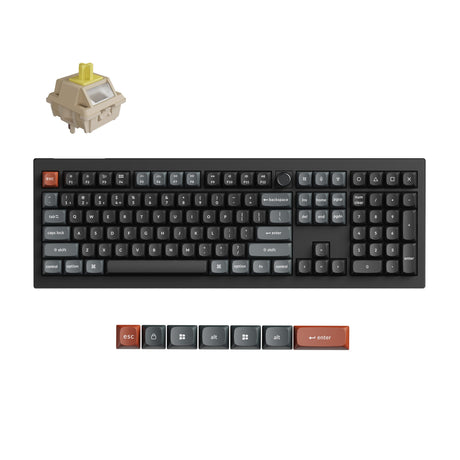 Keychron V6 Ultra 8K Wireless Hot-swappable RGB Backlight Banana Switch - Black